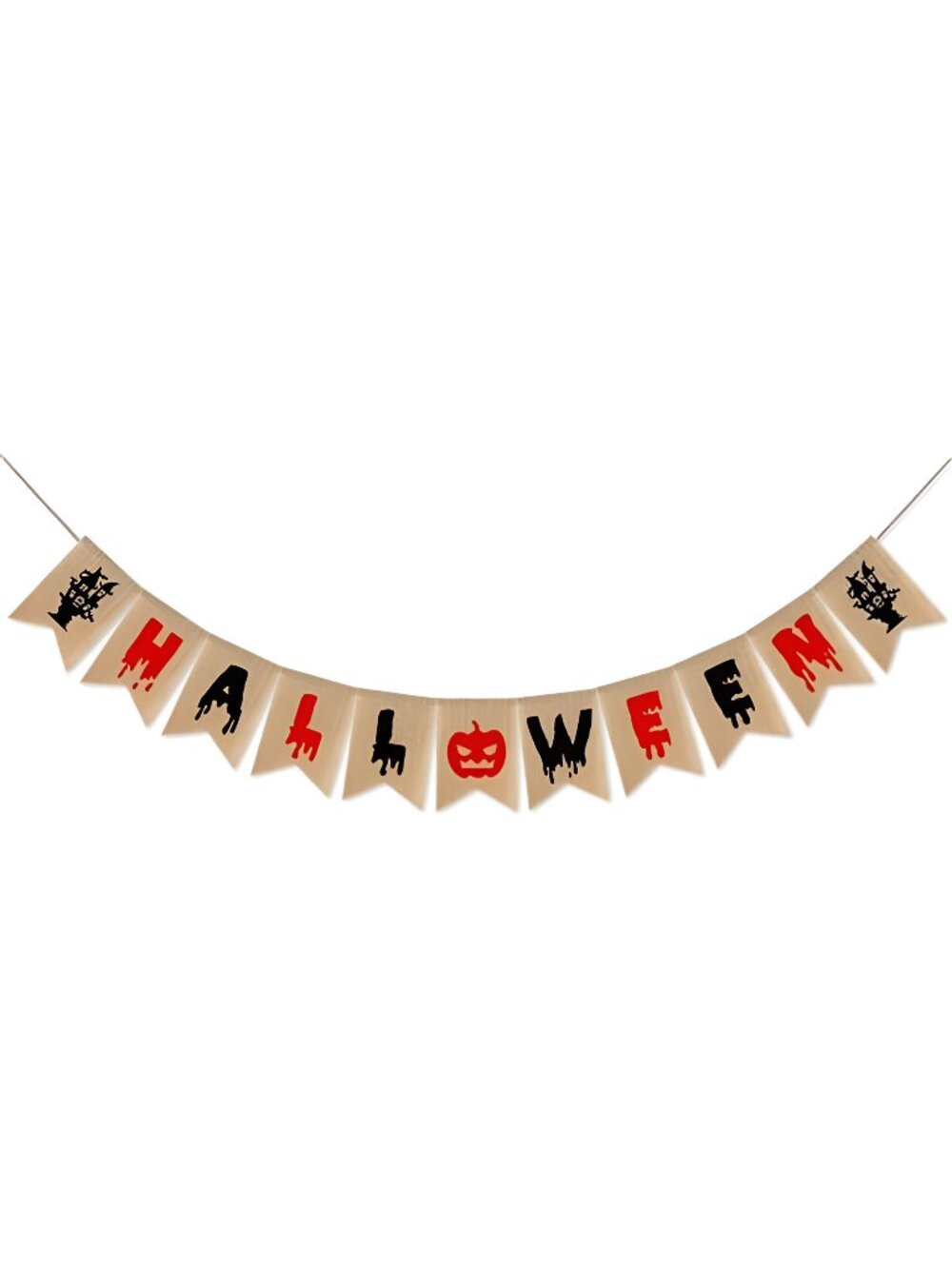 Halloween Burlap Banner, Halloween Banner Halloween Bunting Garland Vintage